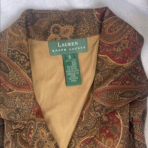 Lauren Ralph Lauren Women's Paisley Blazer - Brown and Red